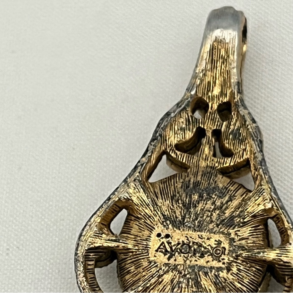 Vintage 1976 Avon Versailles Green Rhinestone Necklace Pendant - Picture 13 of 16